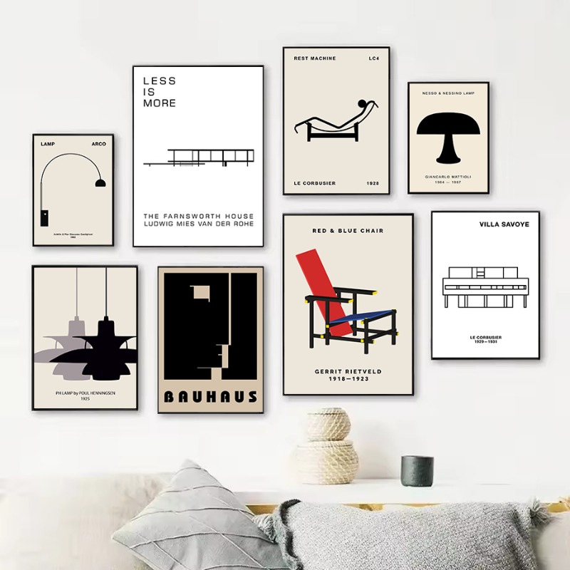 Interior Design Of House - 클래식 파른스워스 하우스 바우하우스 디자인 추상