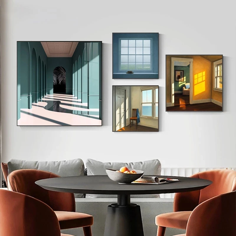 Interior Design Poster - 북유럽 창 외부 풍경 캔버스 회화