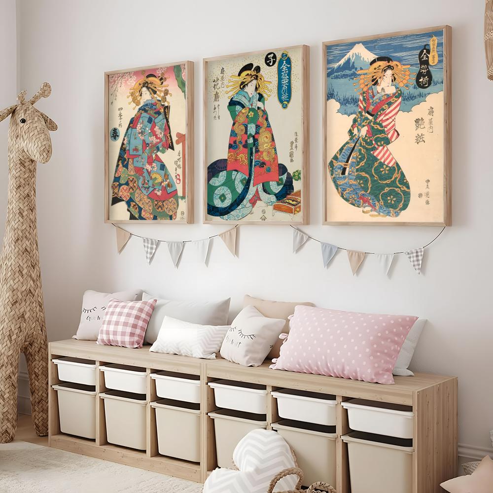레트로 일본 게이샤 포스터 미니멀리스트 스타일의 간편하 - Interior Design Poster 리뷰 및 가격
