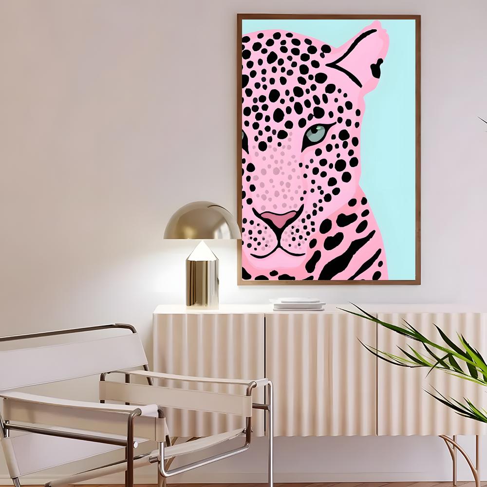 다채로운 예술 W-야생 표범 호랑이 꽃 무지개 소녀 포 - Interior Design Poster 리뷰 및 가격