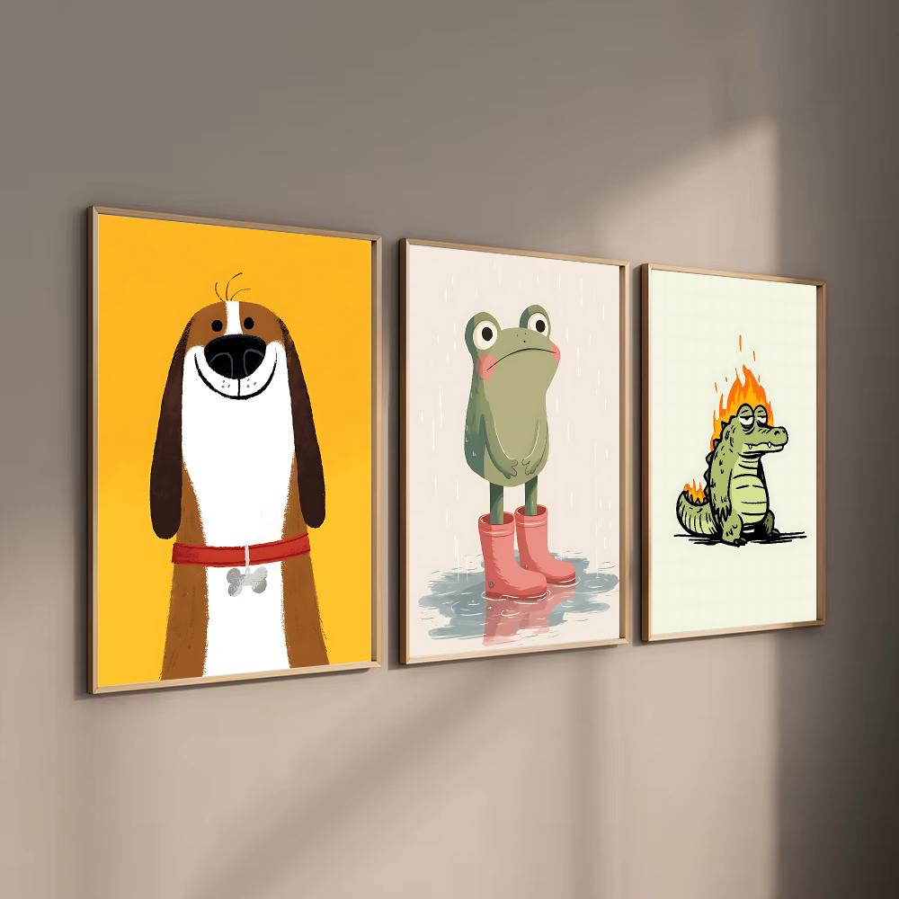 귀여운 동물 캐릭터 디자인 포스터 벽 장식 인쇄물, 인 - Interior Design Poster 리뷰 및 가격