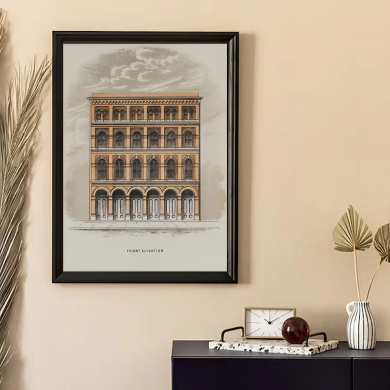 빈티지 드로잉 스케치 기하학적 건축 교회 돔 미적 캔버 - Interior Design Poster 리뷰 및 가격